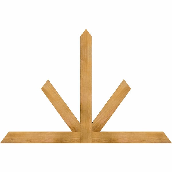 Ekena Millwork Saratoga Rough Sawn Timber Gable Bracket, Western Red Cedar, 60"W x 40"H x 2"D x 4"F, 16/12 Pitch GBW060X40X0204SAR00RWR - main